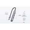 USB-Hub Unitek H1208A — 4 Ports (1 × USB 3.2 Gen 1 Typ-A, 3 × USB 2.0), Aluminiumgehäuse, grau, 0,20 m Kabel