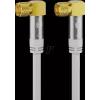 Goobay SAT-Antennenkabel (135 dB Typ), 4-fach geschirmt, 1 m, Weiß – vergoldet, F-Stecker 90° > F-Stecker 90° (70481)
