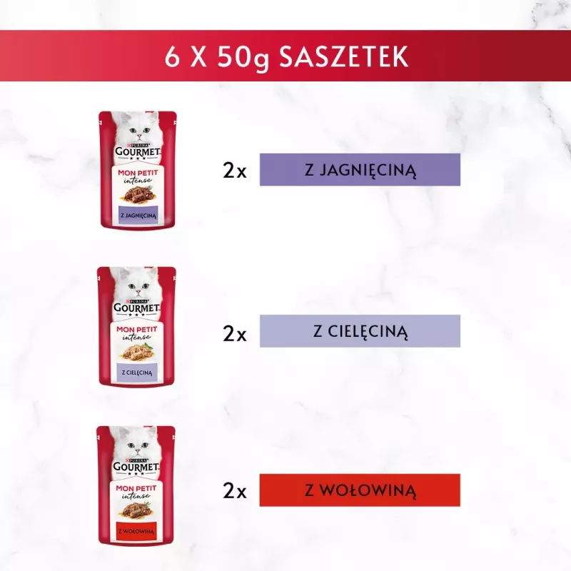 GOURMET Mon Petit Meat Mix - Nassfutter für Katzen - 6 x 50 g