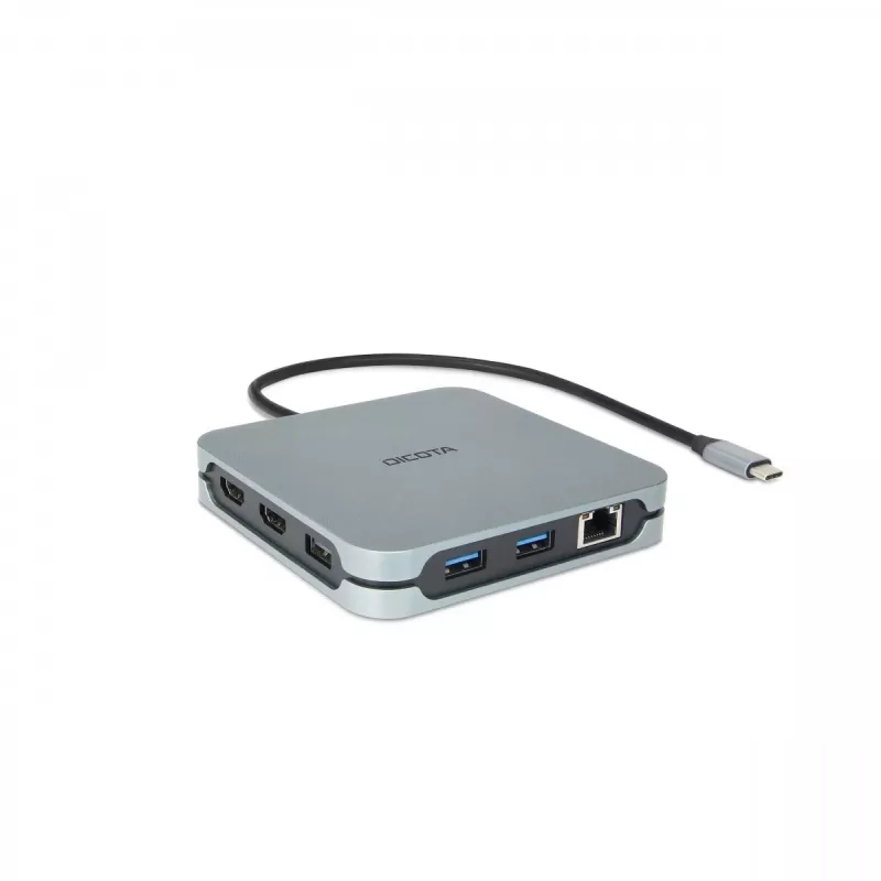 DICOTA D32057 USB Type-C Hub 10000 Mbit/s Silver