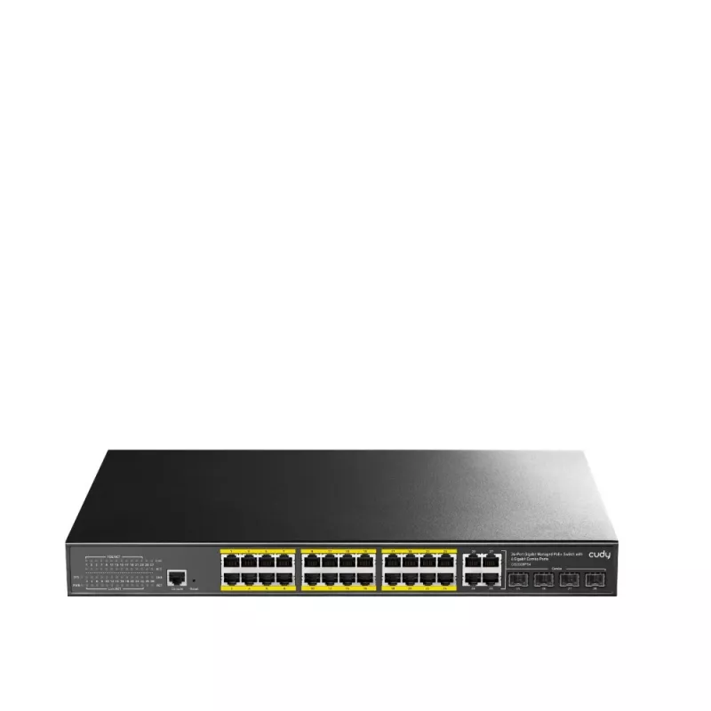 Managed Switch Cudy GS2028PS4 L2 Gigabit Ethernet 24 Ports PoE 1U Schwarz
