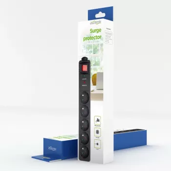 EnerGenie SPF5-C-5 Überspannungsschutz 5 AC-Steckdosen 250 V 1,5 m Schwarz