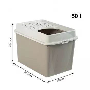 rotho Berty Eco Cappuccino Katzenklo — Technopolymer, 50 L, 572×393×404 mm, BPA-frei, 1 kg