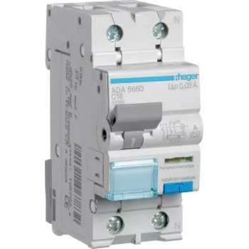 RCBO-Schalter 1P+N 10kA C-16A 30mA ADA566D (ADA566D)