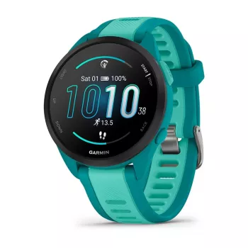Smartwatch GARMIN Forerunner 165 Music — 43 mm Polymergehäuse, 1,2 Zoll AMOLED, 4 GB, GPS/GLONASS/Galileo, 5 ATM