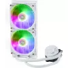 Flüssigkeitskühlungsset Cooler Master MasterLiquid 240L Core ARGB Weiß — 240-mm-Radiator, 120-mm-Lüfter, unterstützt LGA1700/AM5/AM4 und ältere Sockel