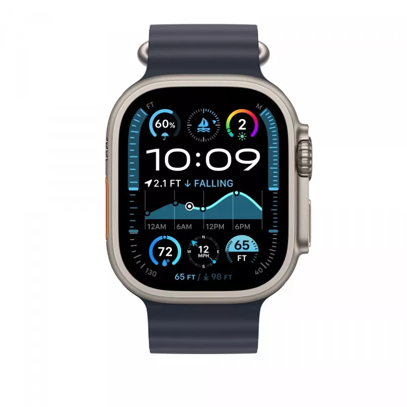 Band Apple 49mm Navy Ocean Band Verlängerung Natur-Titan-Finish
