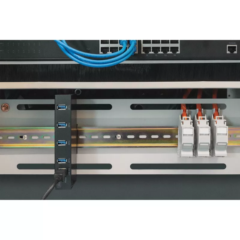 DIGITUS USB-Hub 4-Port 3.0->4xA3.0 industrial line schwarz