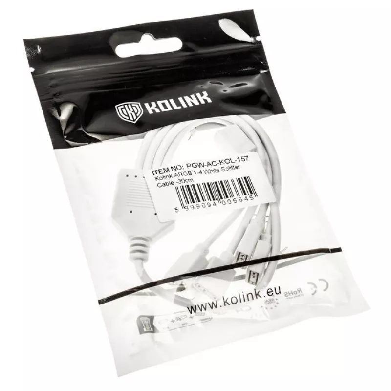 ARGB-Splitterkabel Kolink PGW-AC-KOL-157 30 cm Weiß für 3-Pin-5V-ARGB-Anschlüsse