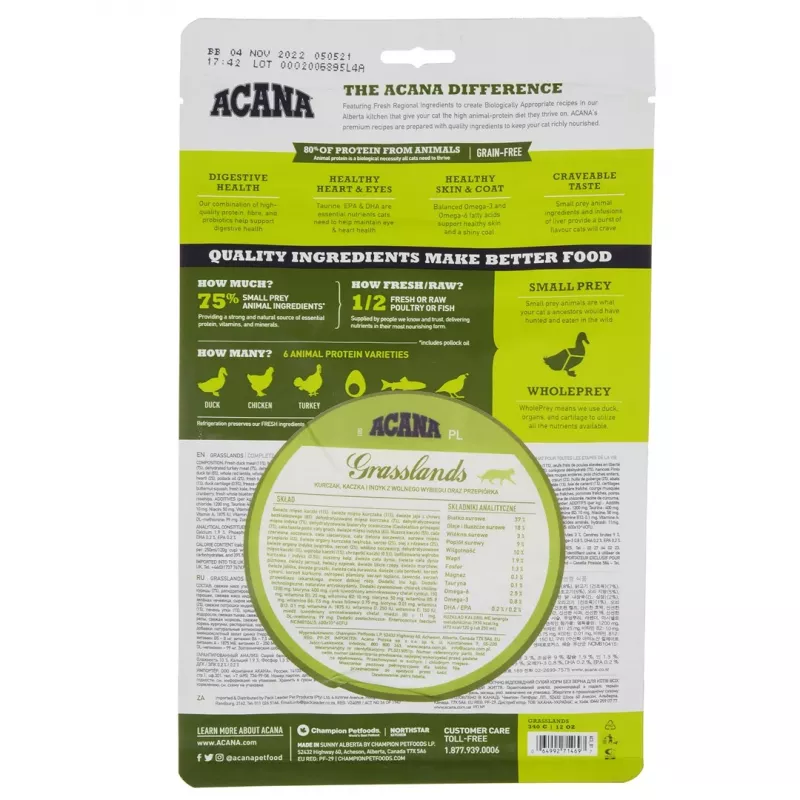 ACANA Grasslands - Trockenfutter für Katzen - 340g