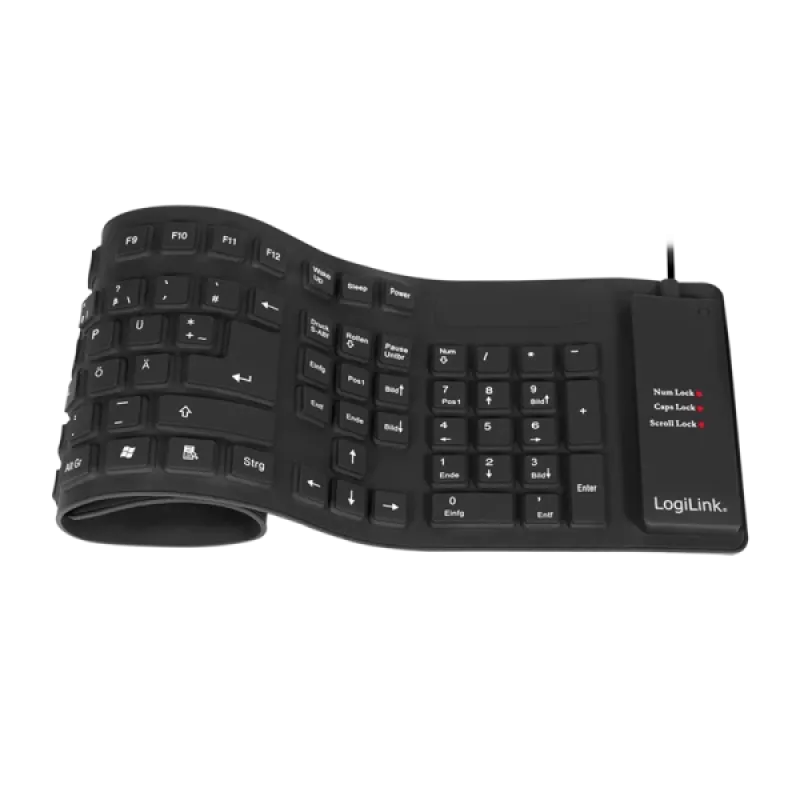 Tastatur LogiLink ID0019A Universal USB QWERTZ Deutsch Schwarz