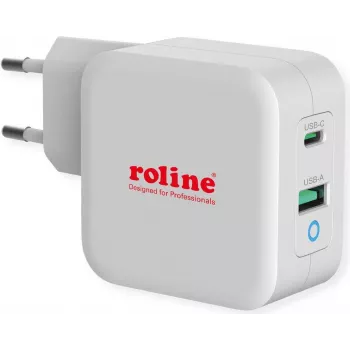 ROTRONIC-SECOMP Roline - Netzteil - 65 Watt - 3,25 A - PD, QC 3.0 - 2 Ausgangsanschlüsse (USB, USB-C)