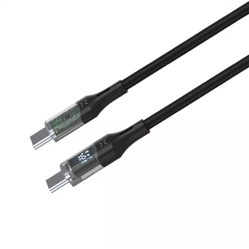 Fixed | Kabel USB-C/USB-C mit Display, PD-Unterstützung, 2m, USB 2.0, 100W | FIXDD-CC2-BK
