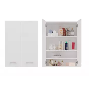 Topeshop POLA MINI DD weißer Badezimmerschrank Weiß