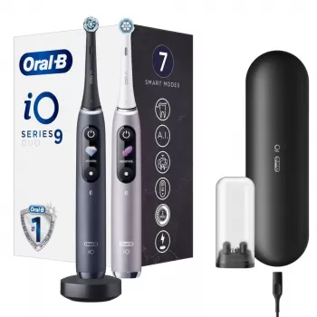 Zahnbürste Oral-B iO Series 9 Duo 2 Stück Schwarz Onyx/Rosenquarz