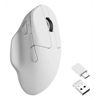 Beidhändige kabellose optische Maus Keychron M7-A24 30000 DPI RF Wireless Bluetooth USB-C Weiß