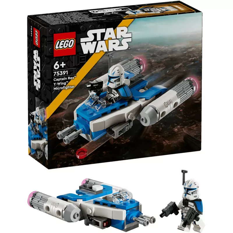 LEGO Star Wars Captain Rex Y-Wing Microfighter Sammlerstück – Das Klonkriege Raumschiff-Spielzeug mit einer Charakter-Minifigur für Jungen ab 6 Jahren