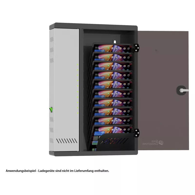 Good Connections Wand-Ladeschrank für 11 Geräte, USB-C, 30W Port