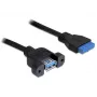 USB 3.0 F/F-Kabel DeLOCK 83118 0,5m Schwarz