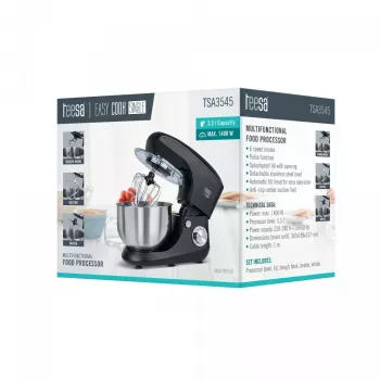 TEESA Küchenmaschine EASY COOK Single Schwarz TSA3545-B 1000W 4L