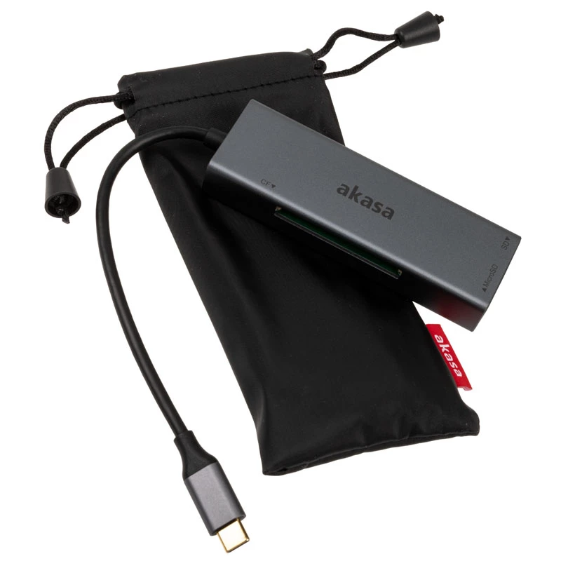 Kartenleser Akasa AK-CR-09BK USB 2.0 Type-C Grau