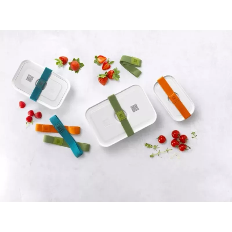 Vakuumierbox ZWILLING 36807-007-0, rechteckiger Kunststoff-Lebensmittelbehälter, 1,1 l & 2,3 l, luftdicht verschließbarer Deckel, abnehmbar, durchscheinend weiß