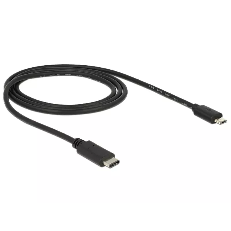DeLOCK - USB-Kabel - 5-polig Micro-USB Typ B (M) - 24-polig USB Typ C (M) - 1,0 m (USB 3.1) - Schwarz (83602)