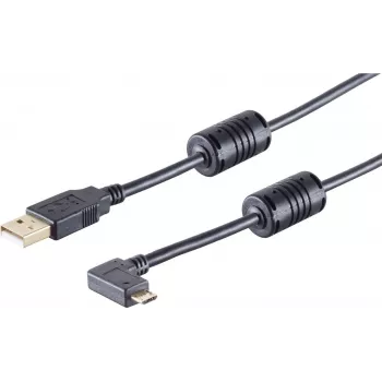 USB-Kabel S/CONN 13-10001 USB 2.0 1m Schwarz