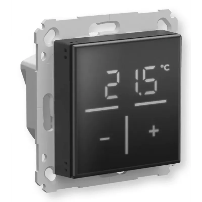 Glas-Wandthermostat Homematic IP mit CO₂-Sensor — mechanisch, schwarz, 230 V, IP20