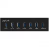 LogiLink USB 3.0 Hub, 7-Port 5,25 Zoll intern, mit Schnellladefunktion - Hub - 6 x SuperSpeed USB 3.0 + 1 x SuperSpeed USB 3.0 (Laden)