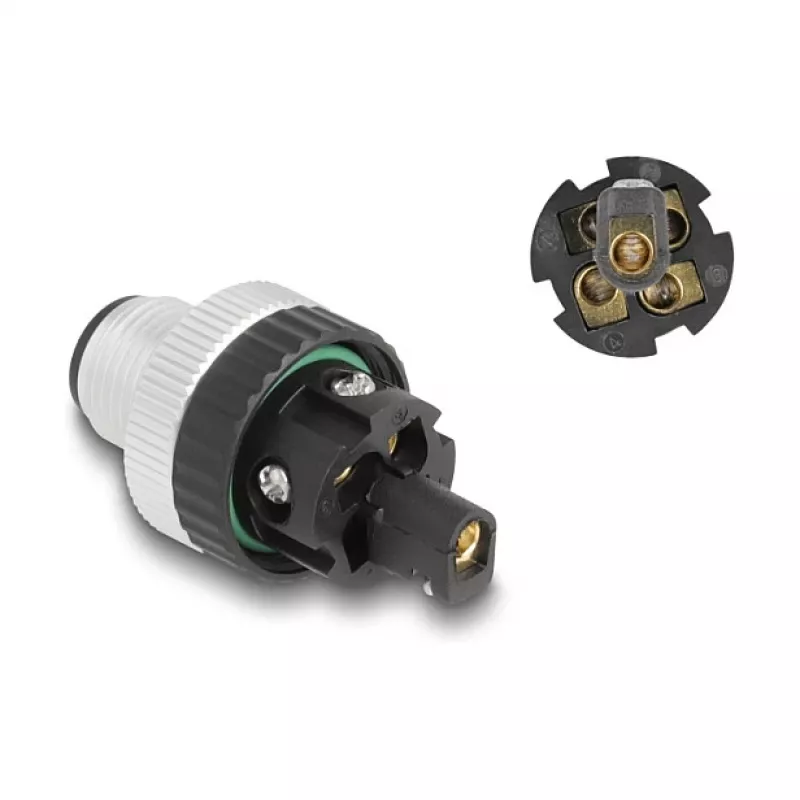 DeLOCK M12 Steckverbinder A-kodiert 5-polig Stift Schraubanschluss