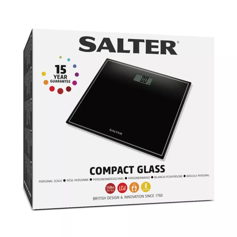 Salter 9207 BCFEU12 Kompakte elektronische Personenwaage - Schwarz
