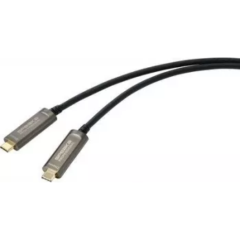 SpeaKa Professional USB-C / DisplayPort Verbindungskabel 10,00 m SP-9505620 TPE-Mantel Schwarz [1x USB-C™ Stecker – 1x USB-C™ Stecker] (SP-9505620)