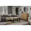 Couchtisch top e shop Modern 90×58×50 cm, anthrazitfarbener Rahmen, Regalböden in Eiche Artisan matt