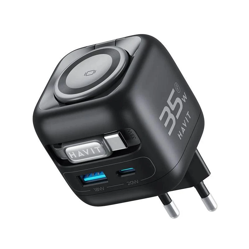 GaN-Reiseladegerät Havit UC250 A-EU 20V 1xUSB-C 0,7m schwarz