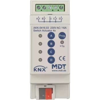 MDT AKK-0416.03 Schaltaktor 4-fach, 2TE, REG, 16A, 70µ (AKK-0416.03)