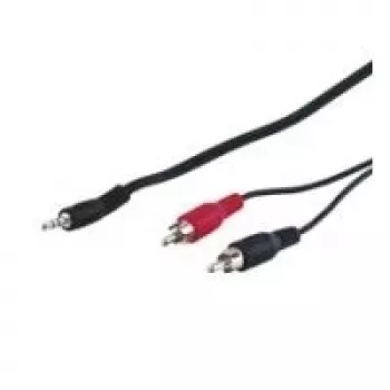 Wentronic Goobay 3,5-mm-Klinke-/Cinch-Adapterkabel, Schwarz, 3 m - 3,5-mm-Klinkenstecker (3-polig, Stereo) > 2x Cinch-Stecker (Audio links/rechts) (50196)