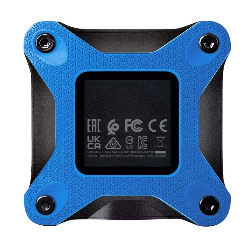 Externe SSD ADATA SD620 512 GB, USB 3.2 Gen 2 Micro-USB B, blau, Silikongehäuse, stoßfest