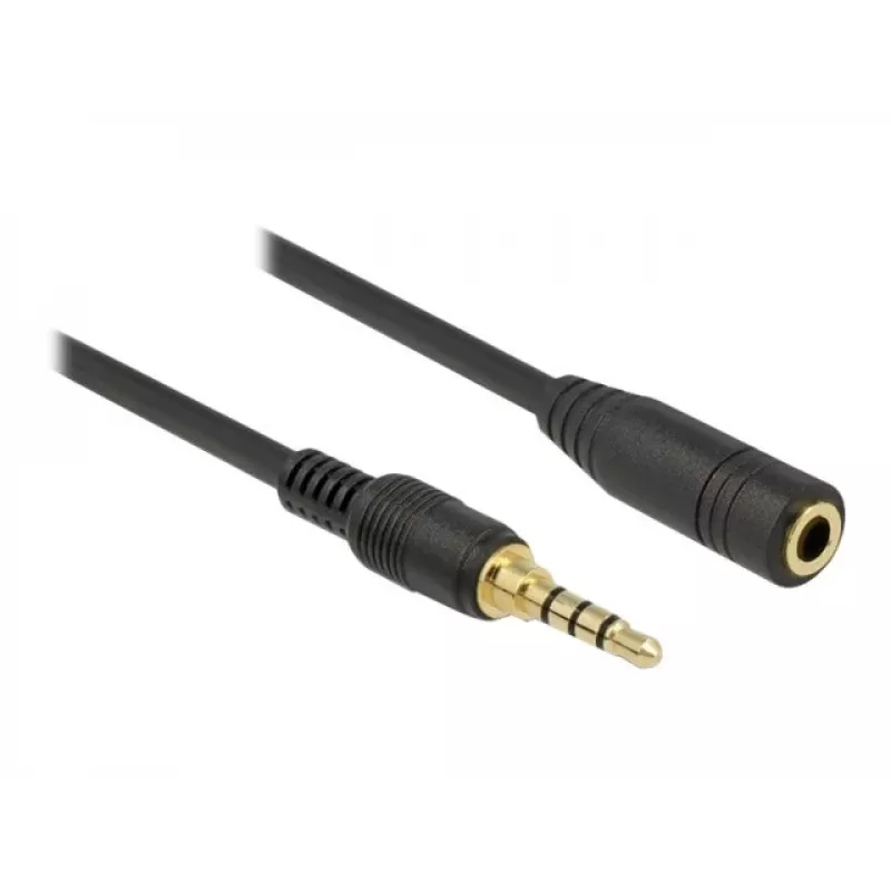 DeLOCK 85635 Audiokabel 3,5 mm Stecker auf Buchse 5 m Schwarz