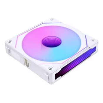 120mm Lian Li UNI FAN SL-INF Wireless ARGB PWM — Weiß, modulares magnetisches Lüftersystem