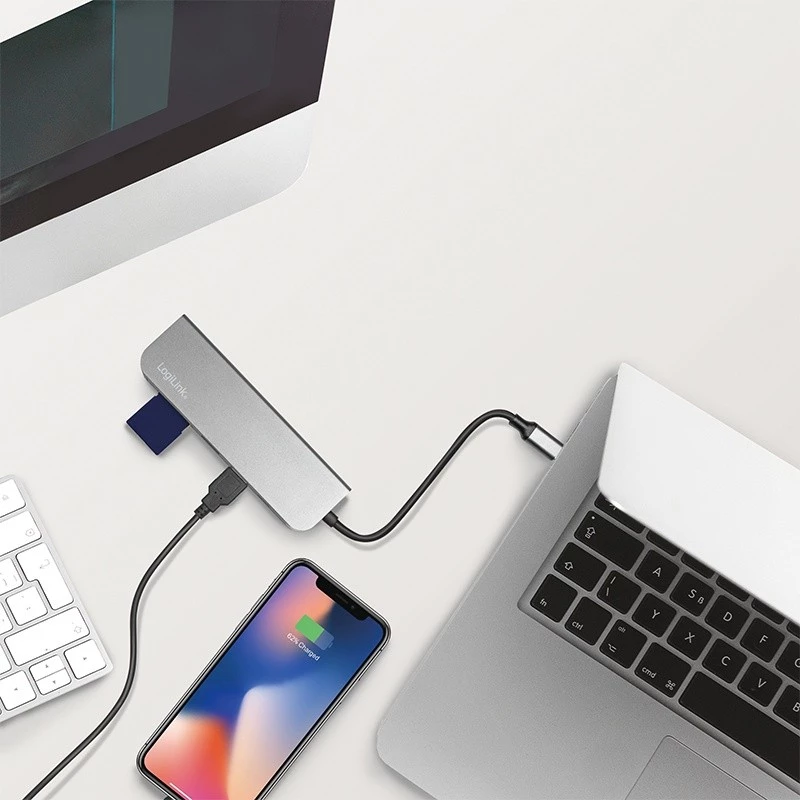 LogiLink UA0343 USB-C Multiport-Hub Aluminium USB 3.2 2nd Gen Mult