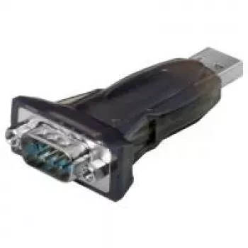 Wentronic Goobay USB Seriell RS232 Konverter mini, Schwarz - USB 2.0-Stecker (Typ A) > D-SUB/RS-232-Stecker (9-polig) (69822)