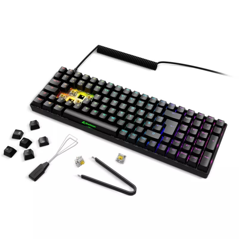 Sharkoon Skiller SGK50 S2 schwarz DE-Layout Gateron Yellow Tastatur