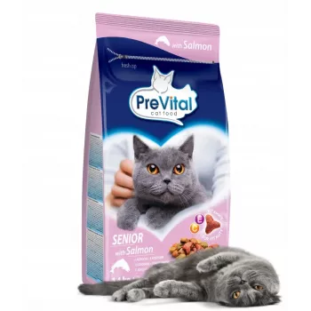 Trockenfutter für Katzen PREVITAL Senior Salmon 1,4 kg — Senior-Formel, 31 % Protein, 9 % Fett
