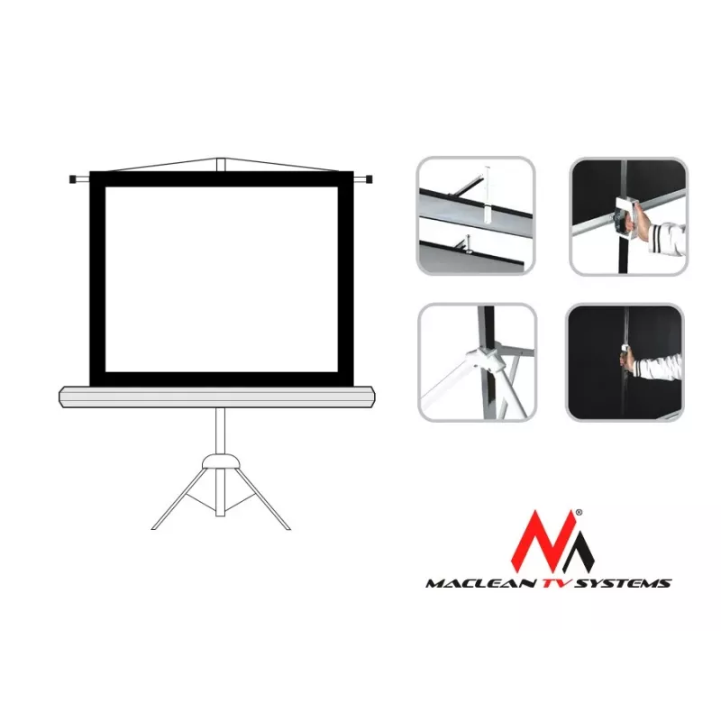 Stativ-Projektionsleinwand Maclean MC-680 112 1:1 200x200