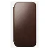 Nomad Modern Leather Folio Handyhülle Cover für iPhone 17 Pro Max — Braun, Leder, 6,3 Zoll Bildschirm, 4 Kartenfächer