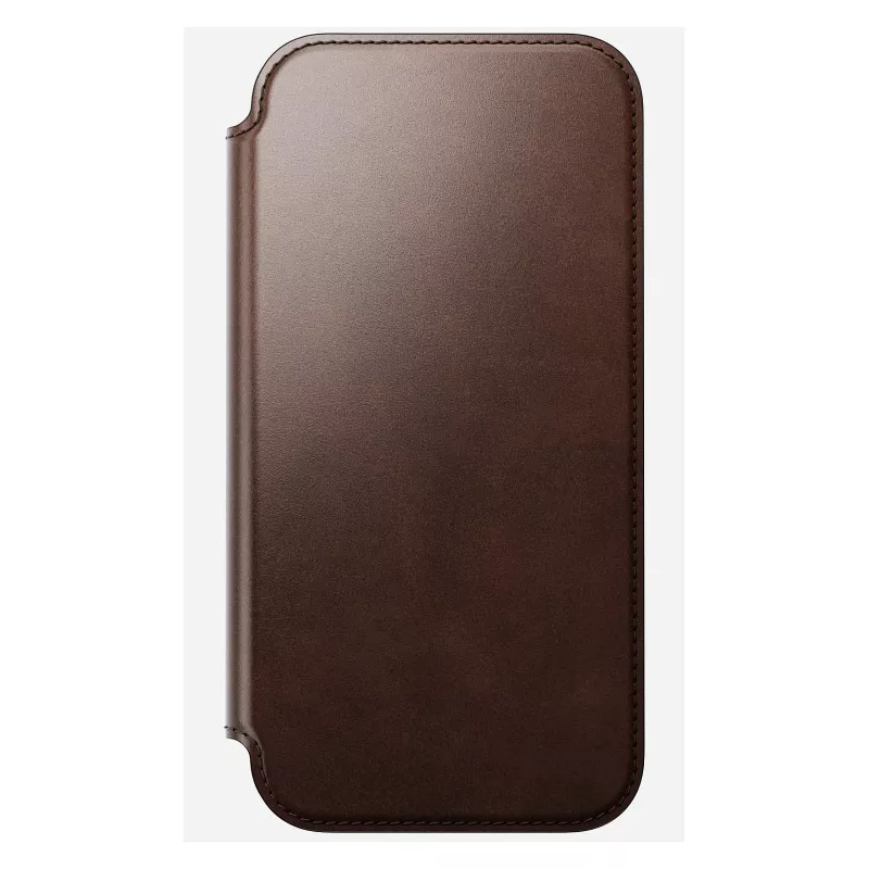 Nomad Modern Leather Folio Handyhülle Cover für iPhone 17 Pro Max — Braun, Leder, 6,3 Zoll Bildschirm, 4 Kartenfächer