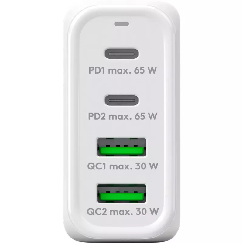 Goobay 64818 Ladegerät für Mobilgeräte Kopfhörer - Laptop - Smartphone Weiß AC Schnellladung Innenbereich (64818)