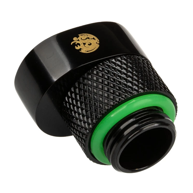 Adapter BitsPower X-Cross G1/4 Zoll Außengewinde auf G1/4 Zoll Innengewinde, 5 mm Versatz, mattschwarz
