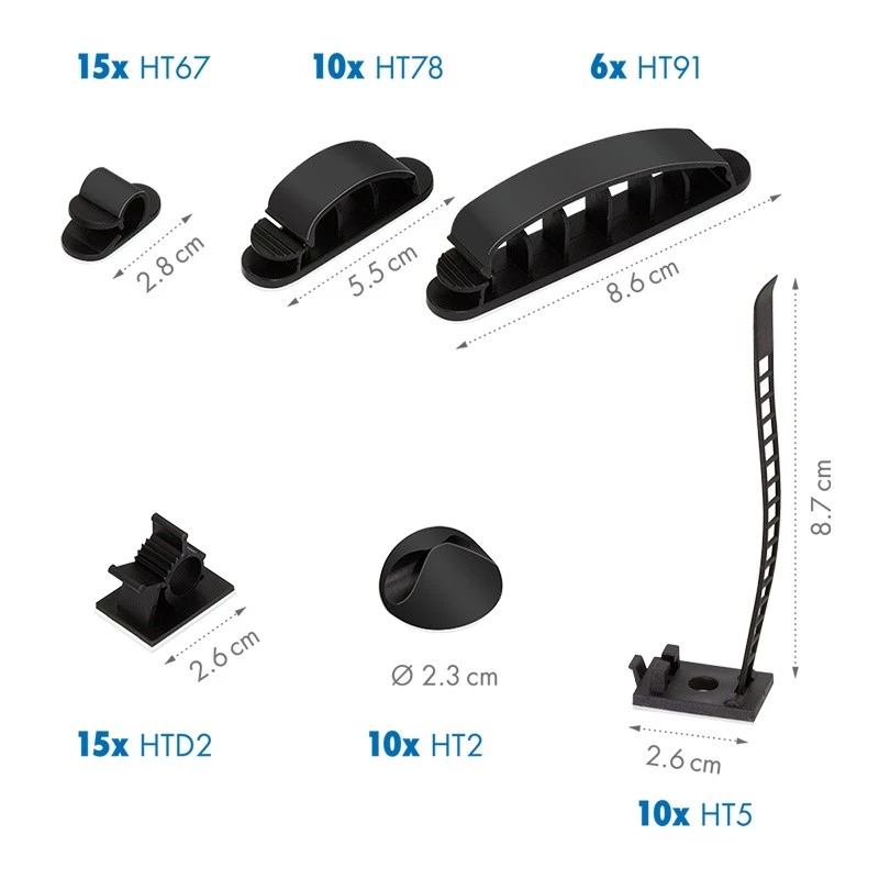 LogiLink Kabel-Organizer-Set 128 Stück